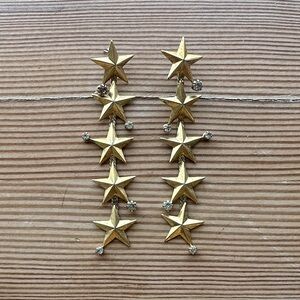 14k Gold Plated Star Drop Earrings